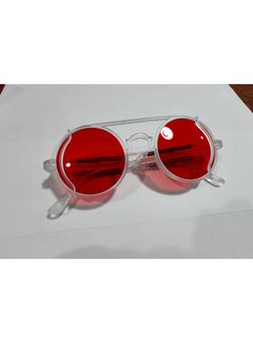 新款跨境PC镂空圆框太阳眼镜双梁朋克太阳镜彩色双弹簧腿欧美墨镜