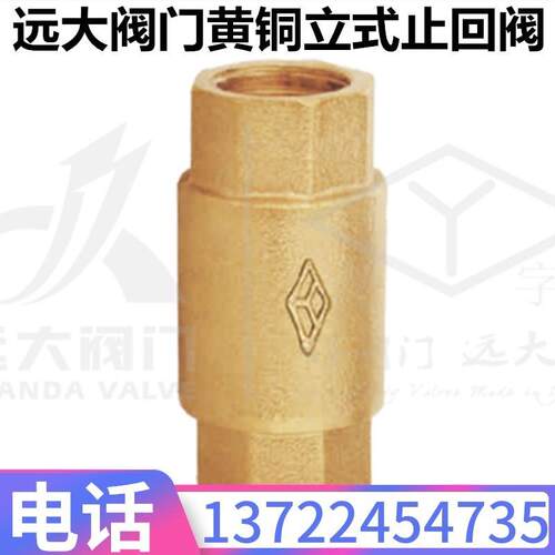 河北远大阀门H12X-10/16T黄铜水管弹簧立式防倒流止回阀DN15-50