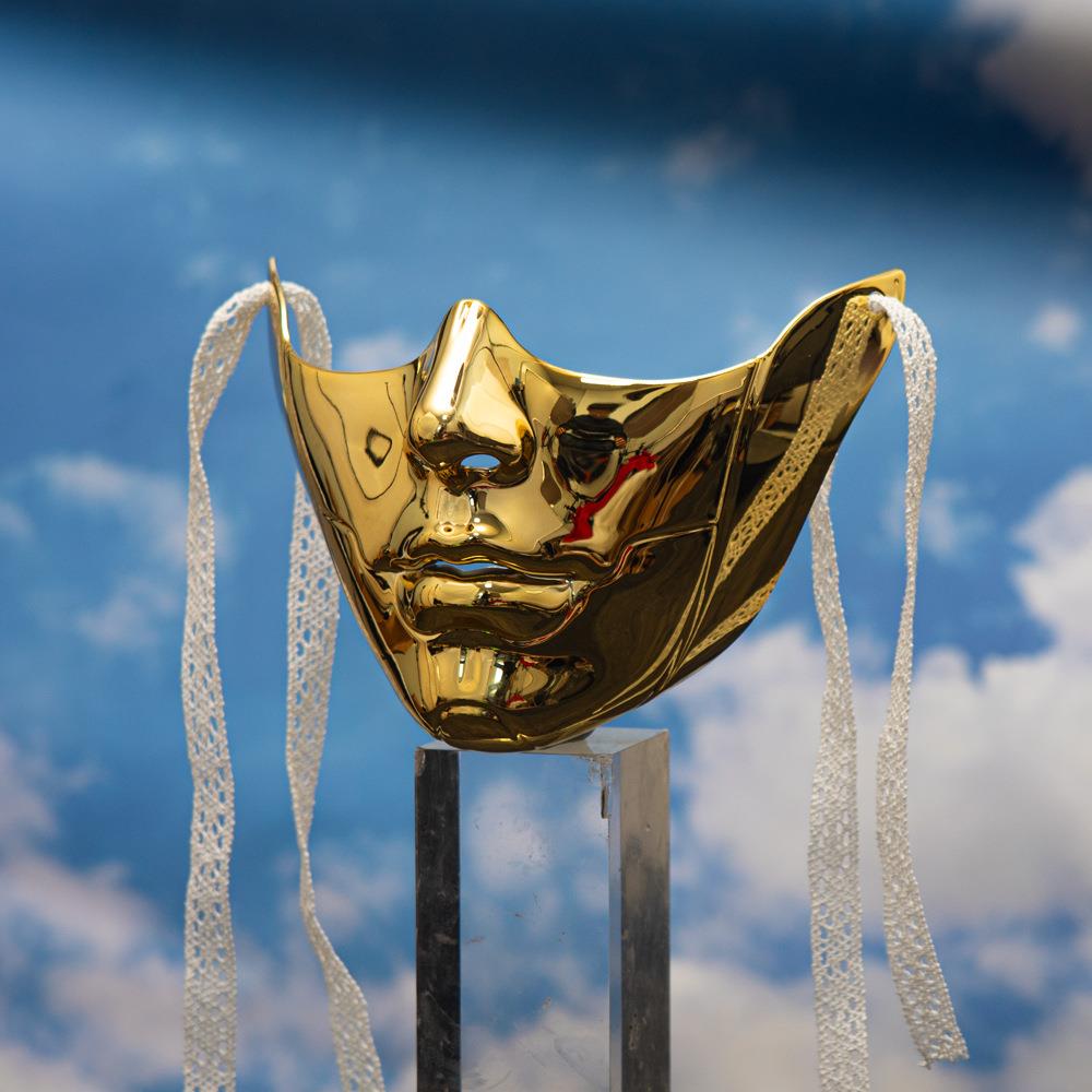 新彩色下半脸COS美人道具摆设珍藏半脸装饰机械风成人男女面具