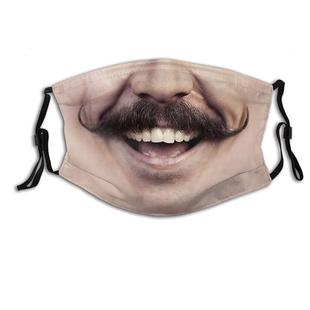 3D立体个性创意社交搞怪搞笑仿人脸表情舞会面具棉布印花口罩骑行