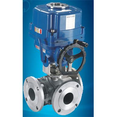 防爆电动三通球阀 电动防爆三通调节阀 不锈钢法兰 T L型 DN15 20