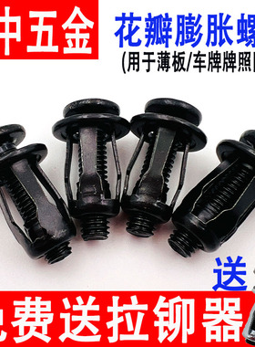 花瓣膨胀螺丝黑色花瓣螺母中空壁虎空心铁皮固定拉铆螺丝