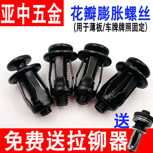 花瓣膨胀螺丝黑色花瓣螺母中空壁虎空心铁皮固定拉铆螺丝