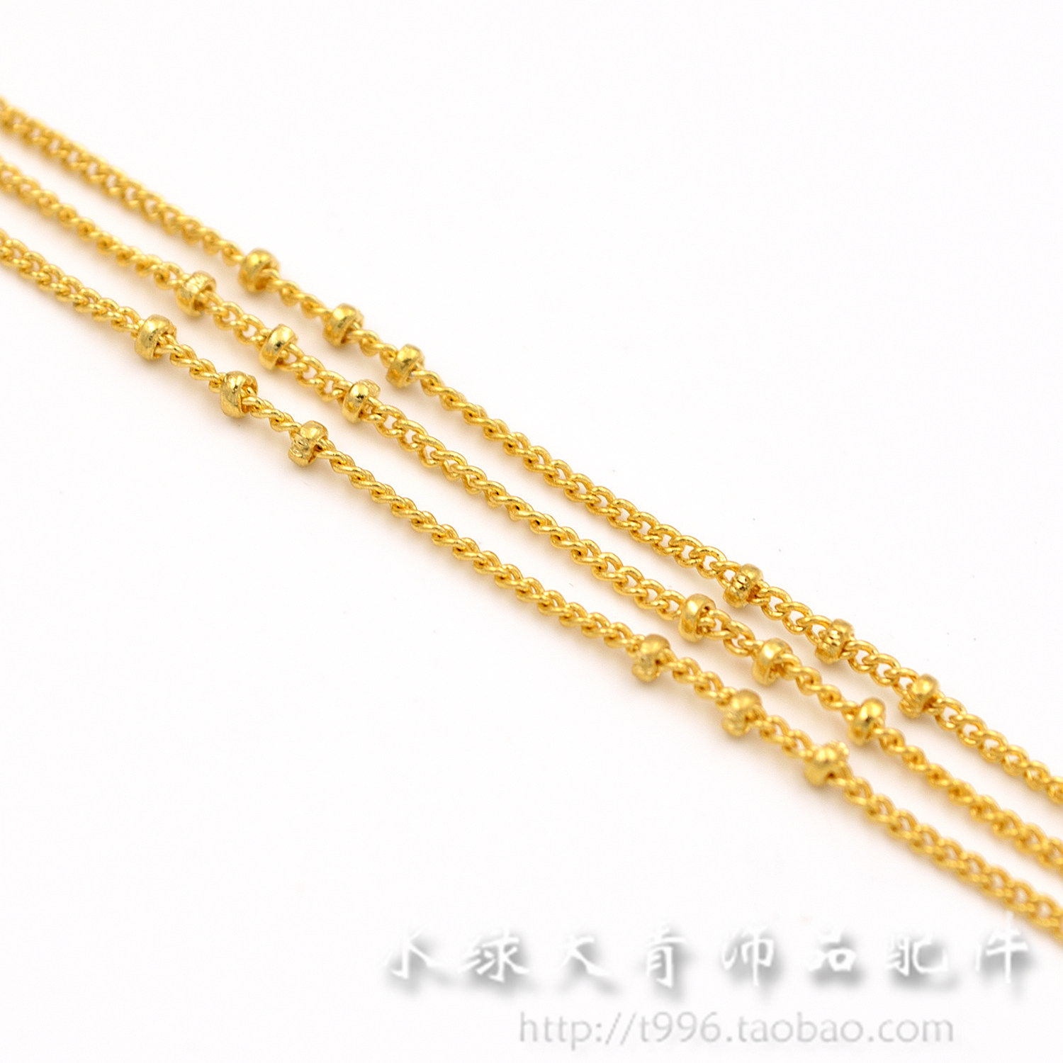 2MM BEADED CHAIN PURE COPPER SILVER-PLATED GOLD-TONED DIY HANDMADE FLOWER PIECE HAIRPIN STEP SHAKE TASSEL HEADPIECE MATERIAL ACCESSORIES