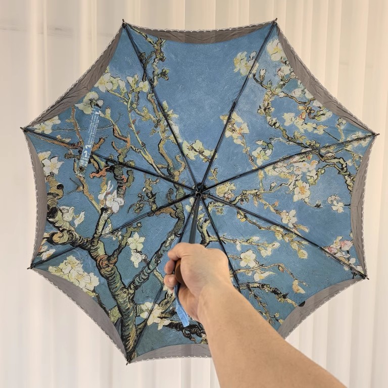 韩国Famous painting梵高油画 双层二折轻量手动抗风折叠晴雨伞女