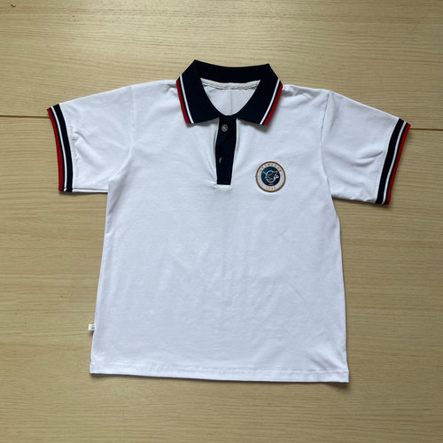 北京陈经纶夏季短袖白POLO衫校服