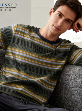 德国舒雅家居服男 25秋冬新款25442H莫代尔双面布长袖裤睡衣套装