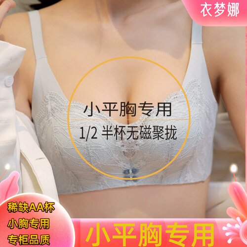 小平胸1/2半杯贴身聚拢无磁文胸