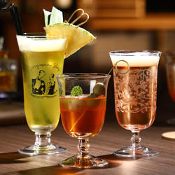 日式烤花新加坡司令杯酒吧调酒专用鸡尾酒杯果汁杯长饮杯冰咖啡杯