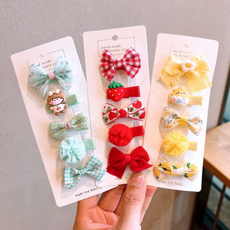 韩版可爱蝴蝶结儿童发夹女宝宝花朵卡通包布发卡套装公主发饰头饰,童装/婴儿装/亲子装,发饰,淘宝优惠券,粉丝福利购,淘宝优惠卷