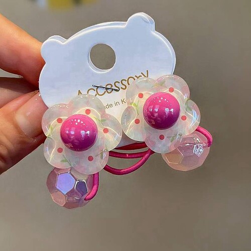 可爱洋气女糖果彩球花朵高弹发绳