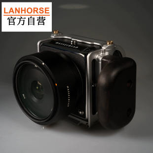 Lanhorse月光银哈苏907X保护兔笼+檀木手柄, 不兼容哈苏控制手柄