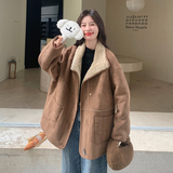 秋冬新款两面皮毛一体外套9166/P205/K308，女装毛呢外套，2D109