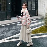 超好看刺绣毛领羽绒服女2025年冬季新款小个子洋气保暖白鸭绒外套，女装羽绒服，2D109