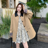 新款中长款风衣外套9122P175K268，女装风衣，2D109