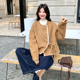 蕾丝拼接双面羊绒外套女2025冬季新款巨好看气质减龄短款毛呢上衣，女装毛呢外套，2D109