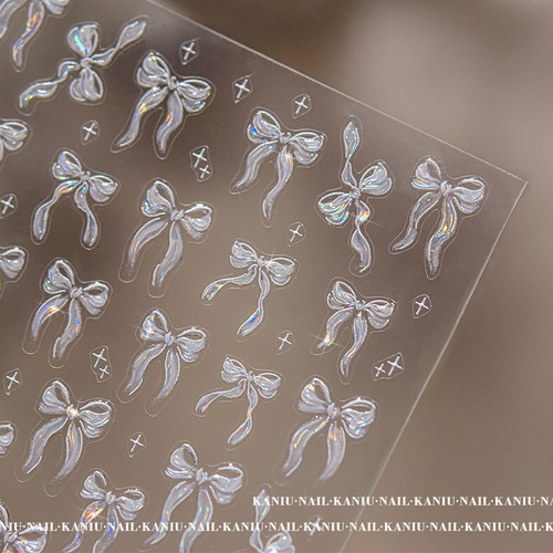 仙气飘带蝴蝶结纯欲果冻极光贴纸