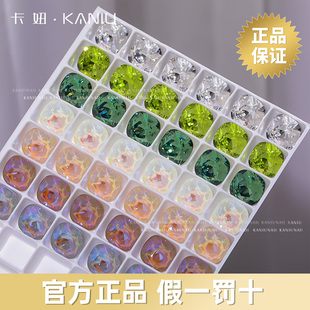 肥方尖底钻4470超闪多切面指甲饰品2026新款 施家华子 歪桃心钻正品