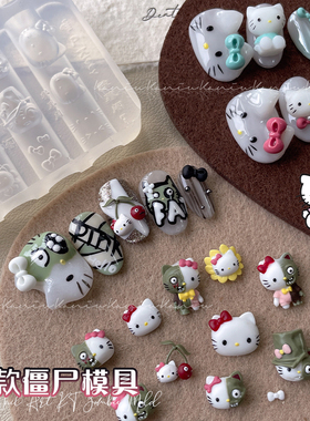 可爱卡通kitty猫美甲硅胶模具