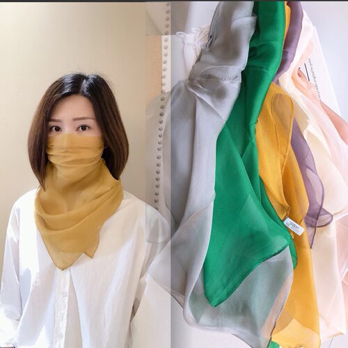 艾上图真丝防晒面纱开车神器