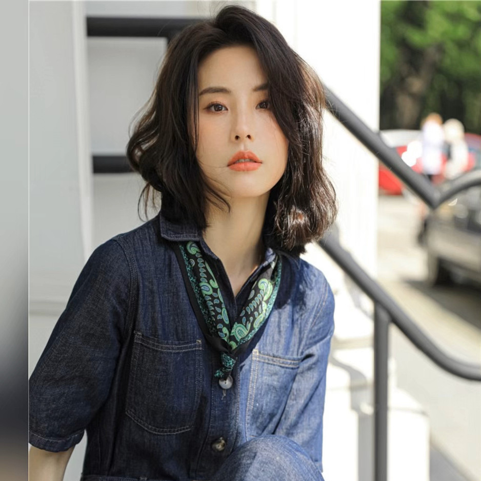 适合春夏系的围巾凹造型桑蚕丝巾真丝菱形巾绿黑色腰果发带多功能