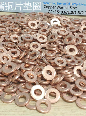 博士喷油器电喷油嘴铜垫F00VC17504德尔福喷油嘴油封铜片密封垫片