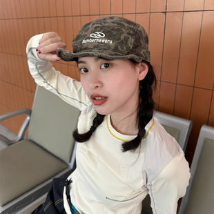 好在 小头围水洗做旧迷彩棒球帽女式工装街头软檐鸭舌帽