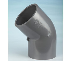 锚牌日标PVC-U灰色化工给水管件 UPVC45度弯头3寸DN75 内径89mm