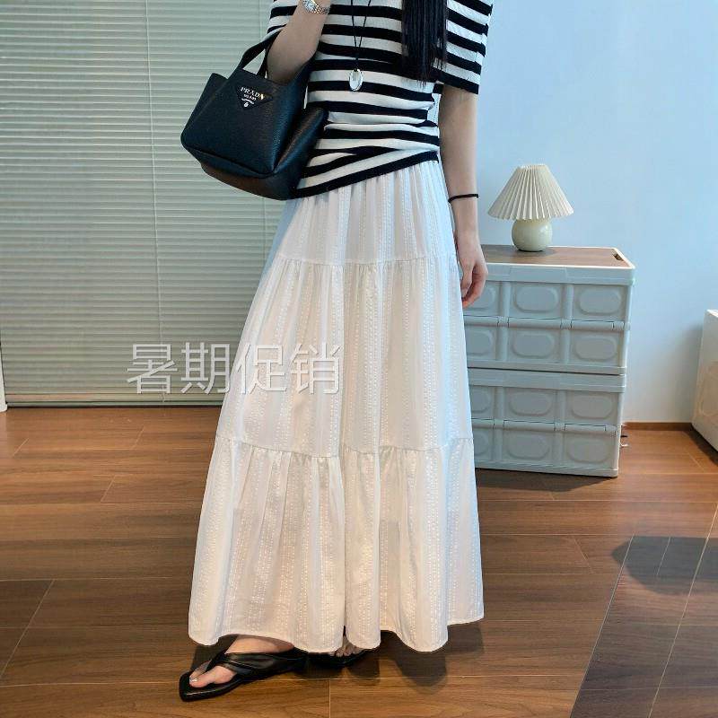 白色大摆蛋糕半身裙女2026新款春夏梨型身材遮胯拼接量感蓬蓬伞裙