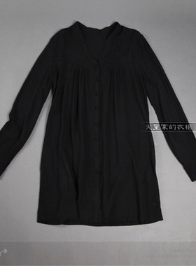 滑爽垂顺显瘦百搭长款衬衣 黑色/白色