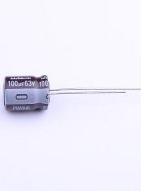 UPW1J101MPD 直插铝电解电容 100uF ±20% 63V 插件,D10xL12.5mm