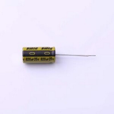 LKME2001E821MF 直插铝电解电容 820uF ±20% 25V 插件,D10xL20mm