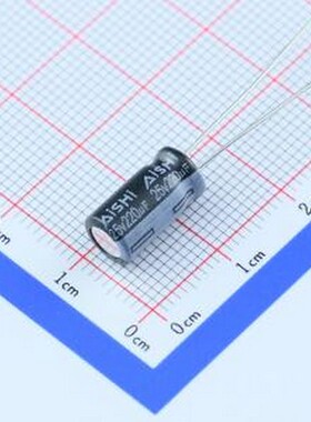 EWH1EM221E12OT 直插铝电解电容 220uF ±20% 25V 插件,D6.3xL12m