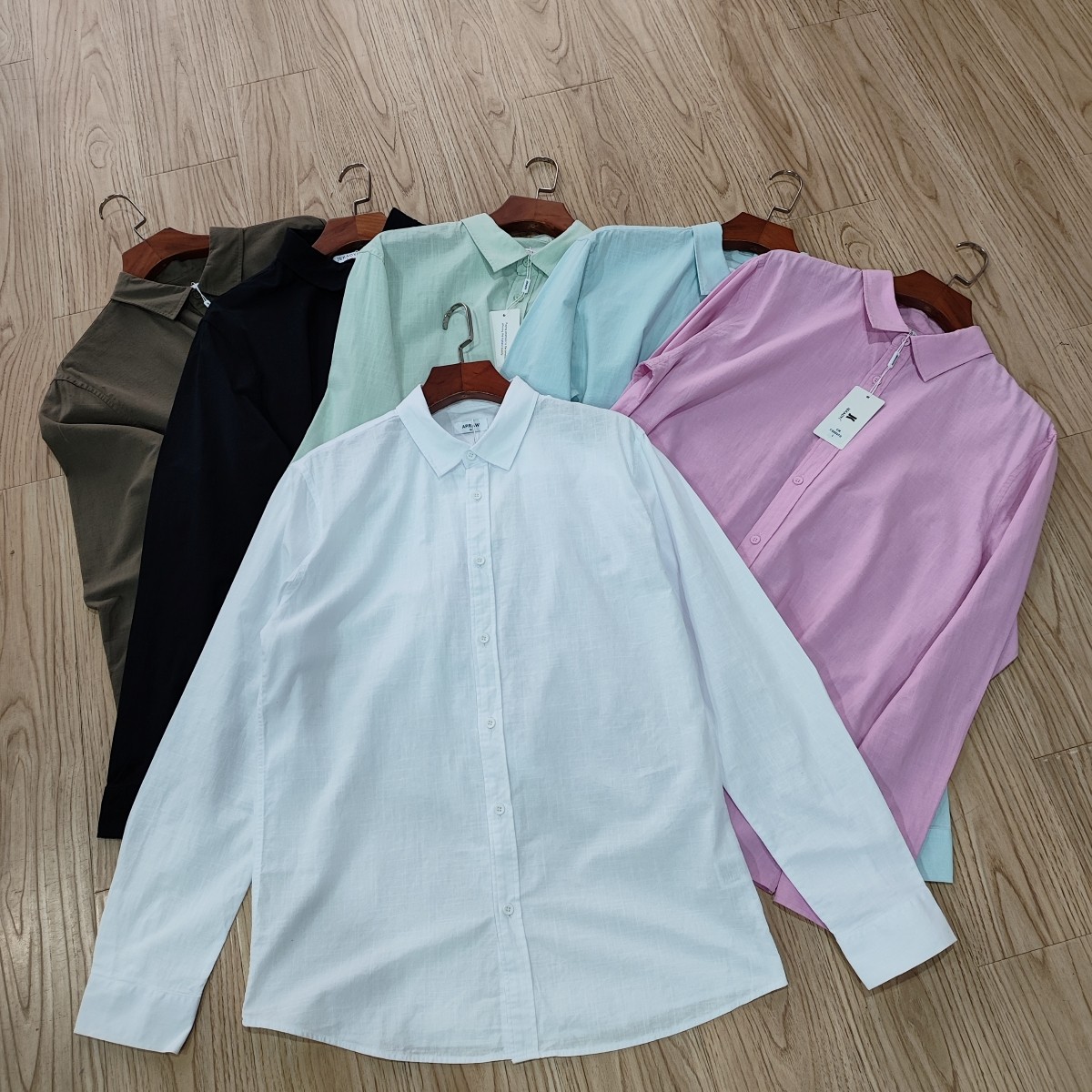 外贸欧单春秋夏男休闲纯色棉麻长袖衬衫大码宽松胖子特体优质衬衣