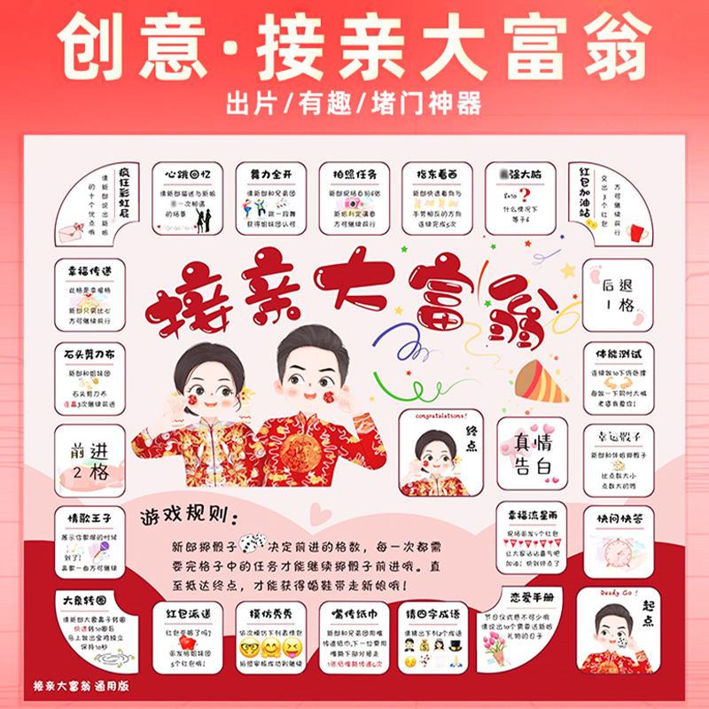 接亲大富翁堵门整蛊新郎游戏道具