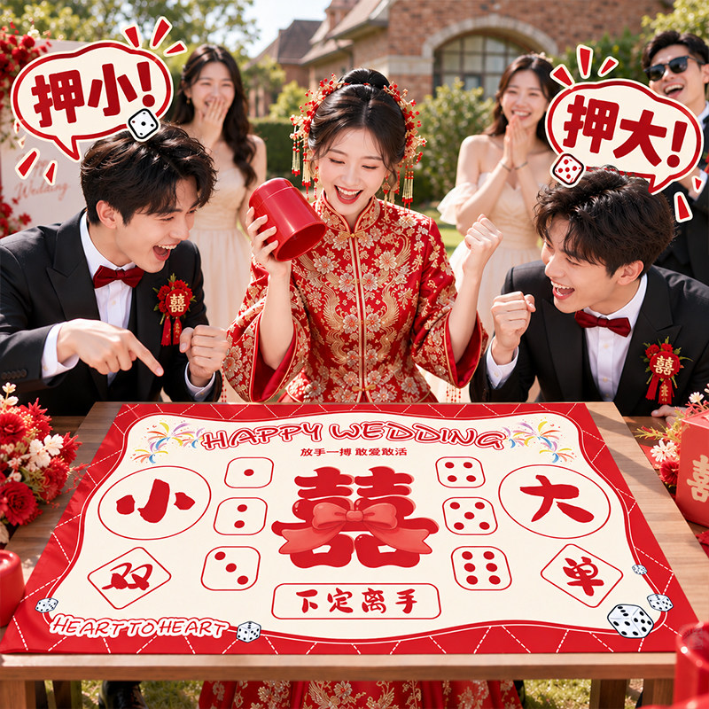 押大小接亲游戏小道具结婚拍照堵门婚礼全套搞笑新款伴郎整蛊互动