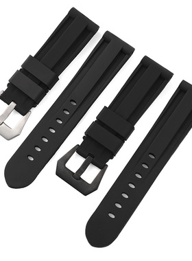 适用沛纳海表带22 24 26mm男士橡胶表带配件PAM胖大海硅胶手表带