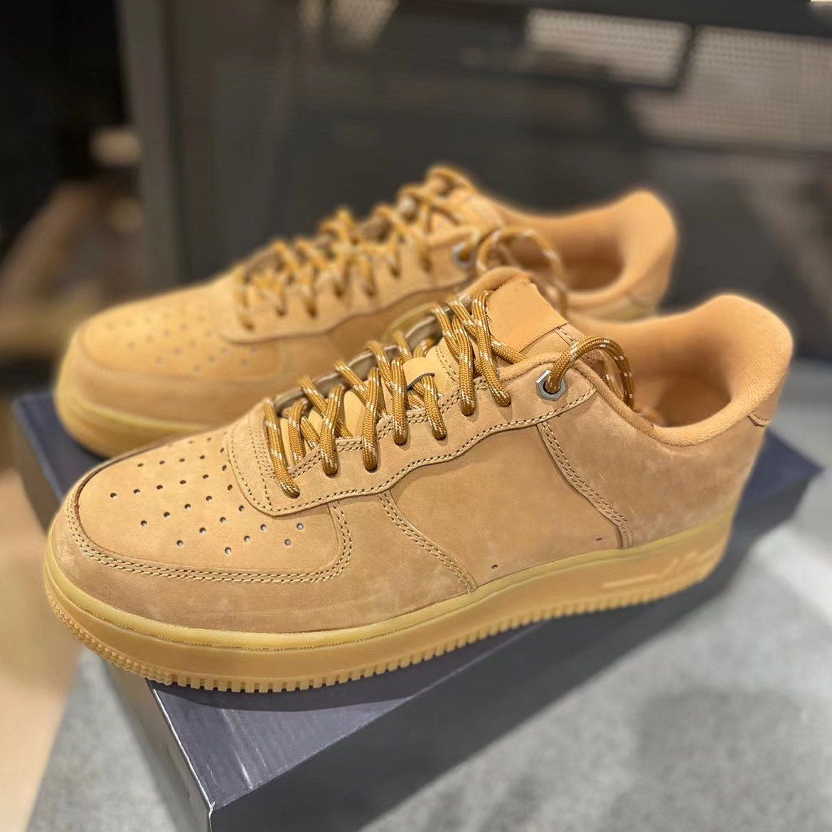 AF1空军一号小麦色板鞋男鞋夏季低帮厚底休闲板鞋日常百搭好打理