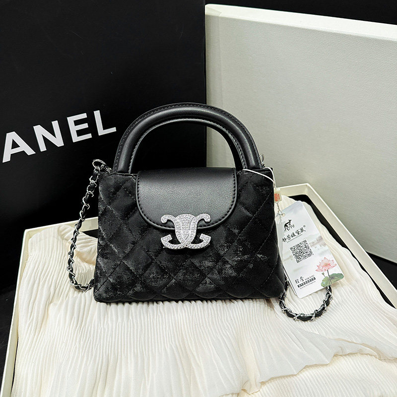 2026高级感新款小香奶奶风凯莉包手柄菱格链条单肩斜挎女包