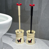 奶油马桶刷家用无死角长柄清洁刷厕所神器卫生间带底座洁厕刷可爱