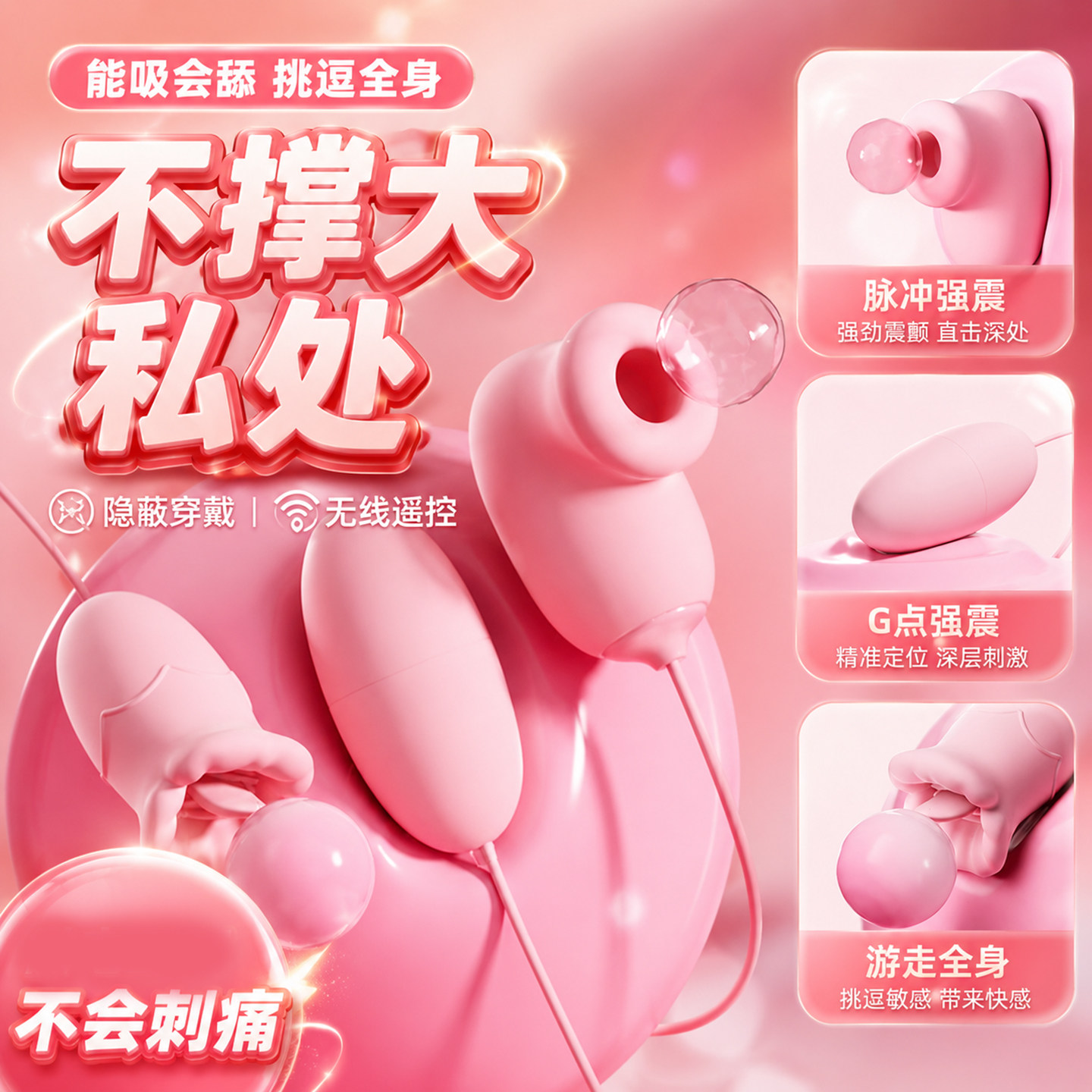 小跳蛋吮吸强震女性插入式自慰器强震情趣女用品高潮性玩具成人用