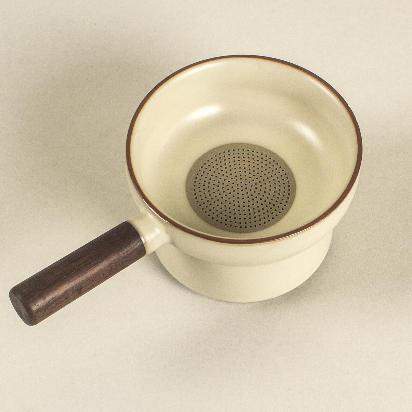 清仓便宜卖通用型米黄汝窑茶滤功夫茶具过滤器全瓷茶水分离滤网