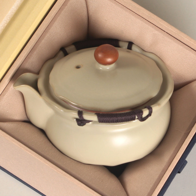 清仓便宜卖220ml米黄汝窑手抓泡茶壶家用陶瓷茶壶功夫茶具冲茶罐,餐饮具,茶壶,淘宝优惠券,粉丝福利购,淘宝优惠卷