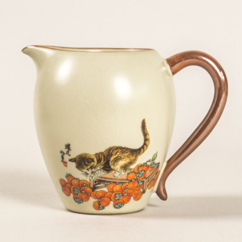 正品高颜值300ml米黄汝窑公道杯家用陶瓷分茶器汝瓷仿古公杯茶海,餐饮具,公道杯,淘宝优惠券,粉丝福利购,淘宝优惠卷