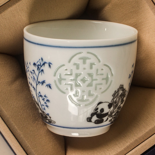 玲珑镂空陶瓷茶杯家用