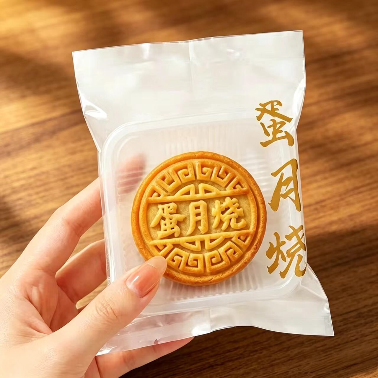 蛋月烧月饼包装袋加厚带底托老式软蛋皮五仁豆沙机封袋单独新包装