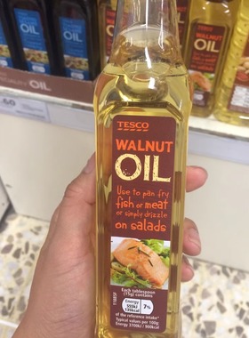 英国代购TESCO Walnut Oil 纯核桃油含DHA婴儿补脑益智 250ML