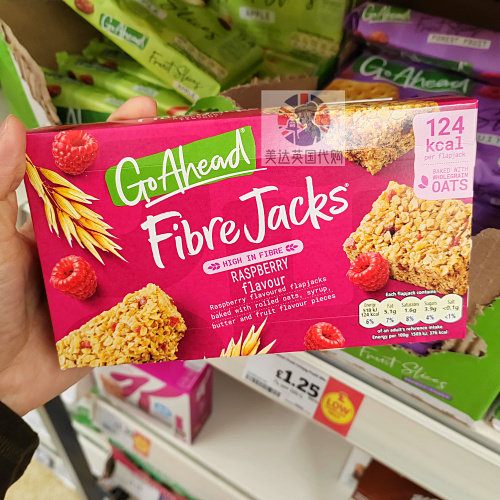 英国代购Go Ahead FibreJacks 高纤燕麦水果能量棒组合装 118.9g