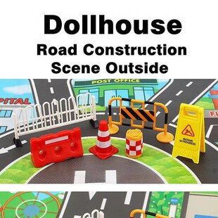 Dollhouse娃娃屋道路施工现场公路搭建场景 OB11模型拍摄道具