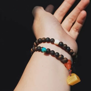 【原创】一物一件迈索尔老山檀多宝手编毛衣链锁骨链项链高品质